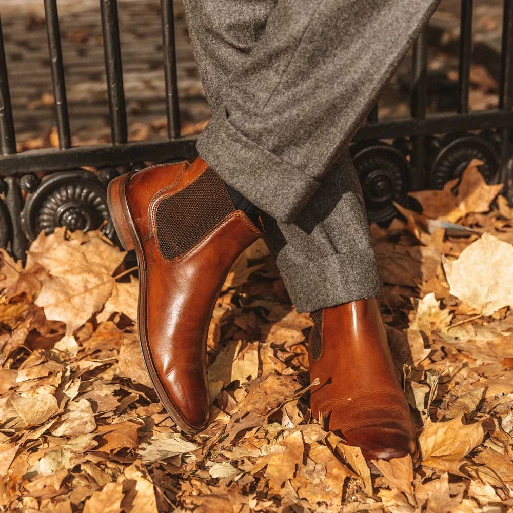 Base London Sikes Washed Chelsea Boots Tan - Image 5