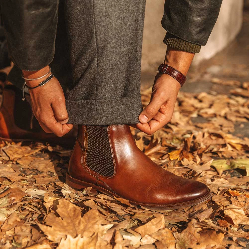 Base London Sikes Washed Chelsea Boots Tan - Image 4