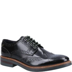 Base London Woburn XL Hi Shine Brogue Shoes Black