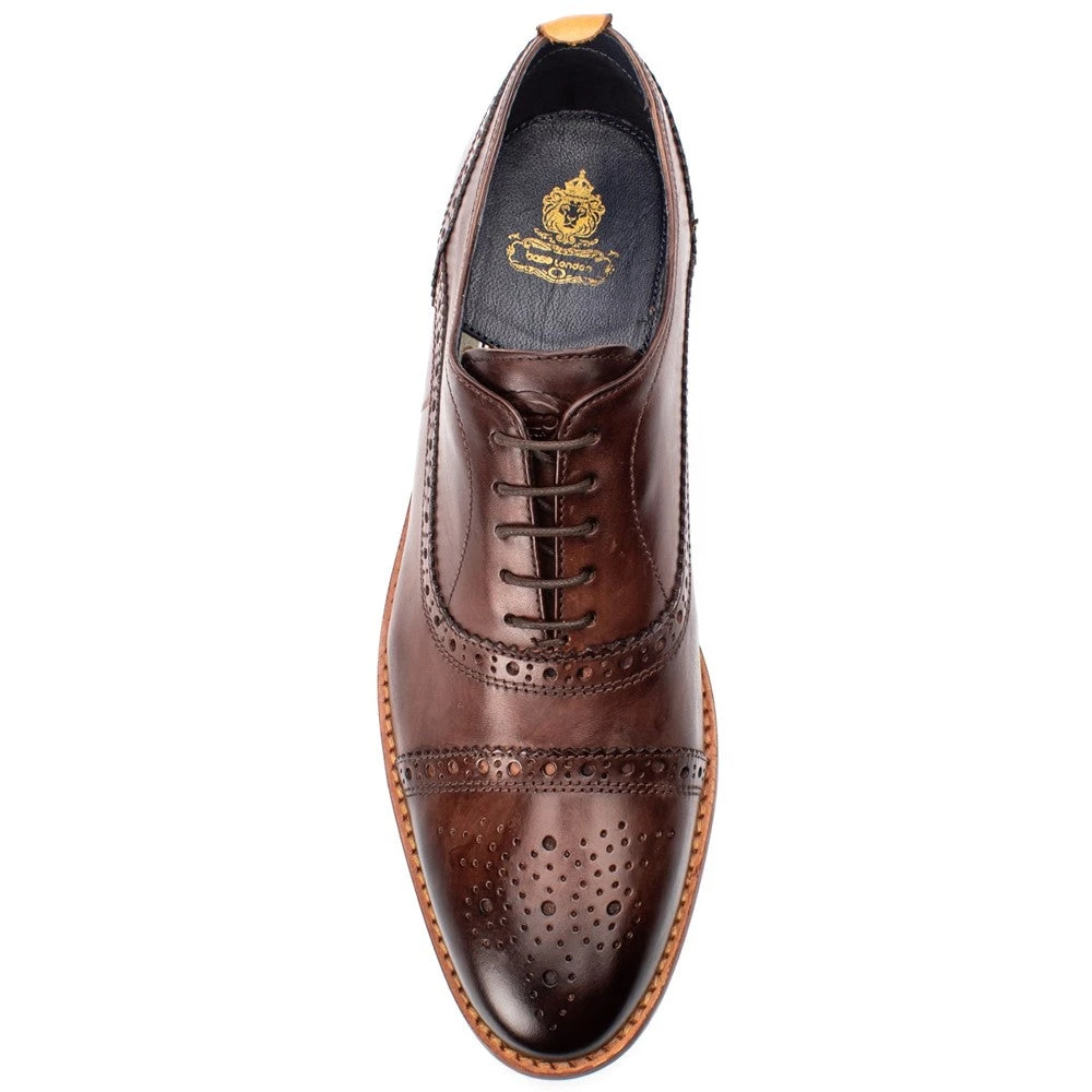 Base London Cast Oxford Brogue Shoes Brown - Image 5