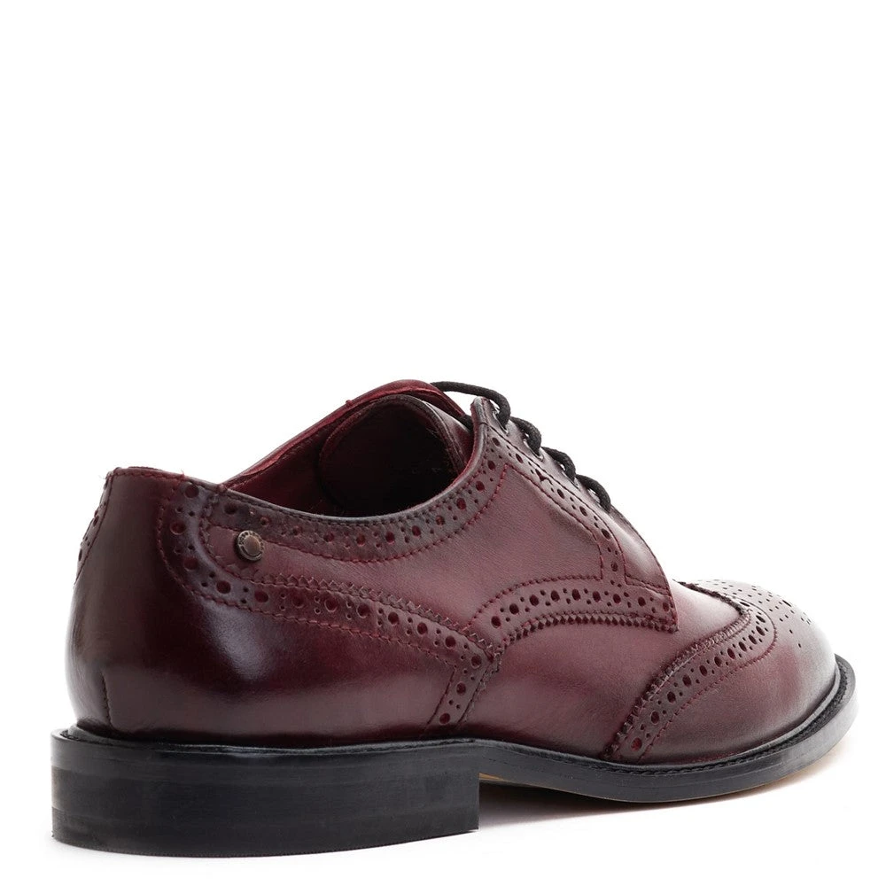Base London Chaplin Washed Brogue Shoes Bordo - Image 3