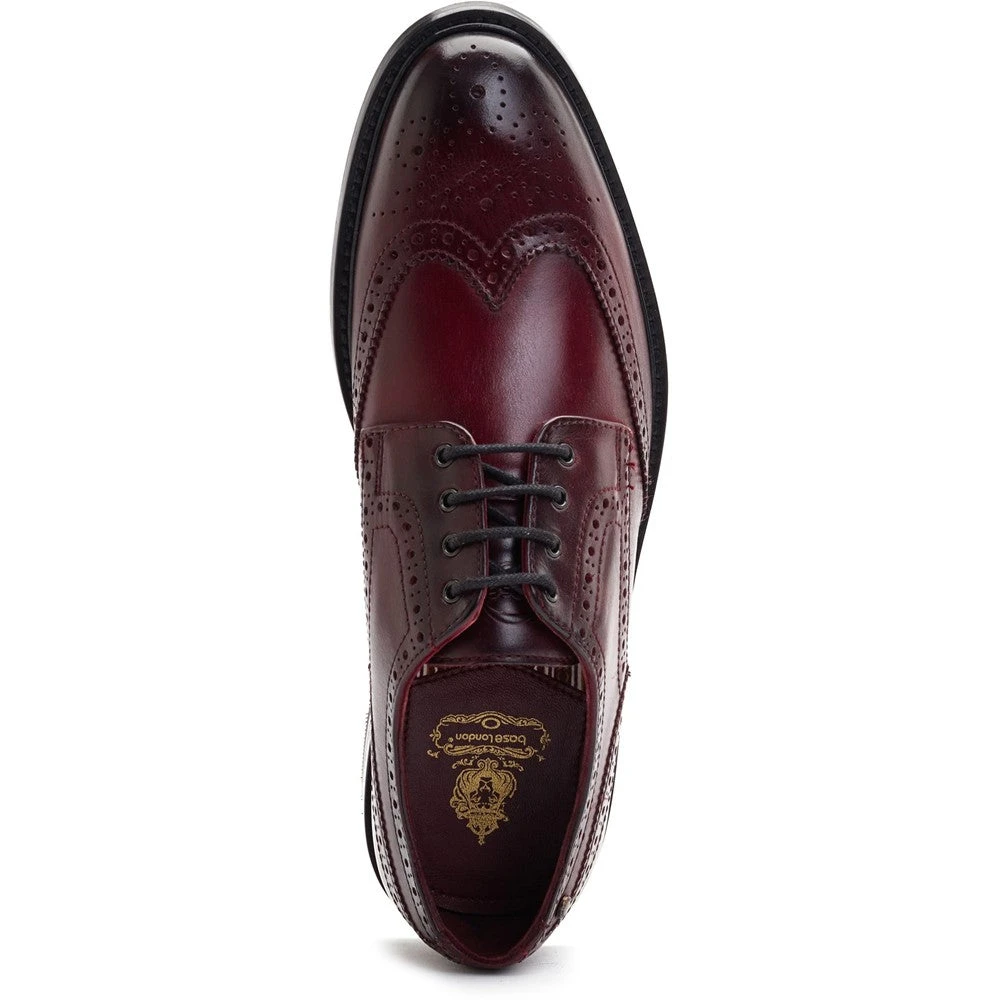 Base London Chaplin Washed Brogue Shoes Bordo - Image 5