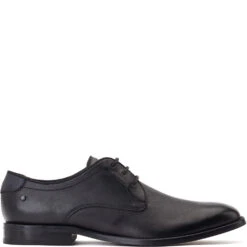 Base London Bertie Burnished Derby Shoes Black