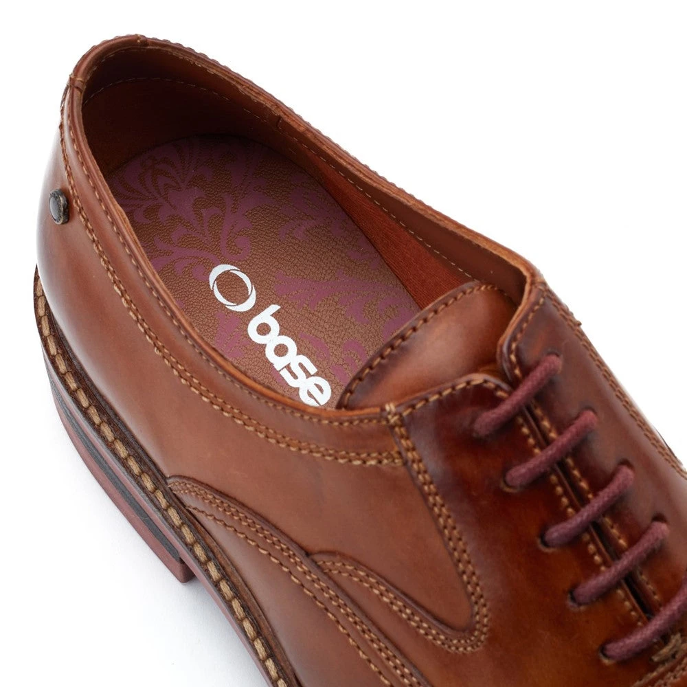 Base London Tatton Washed Oxford Shoes Tan - Image 6