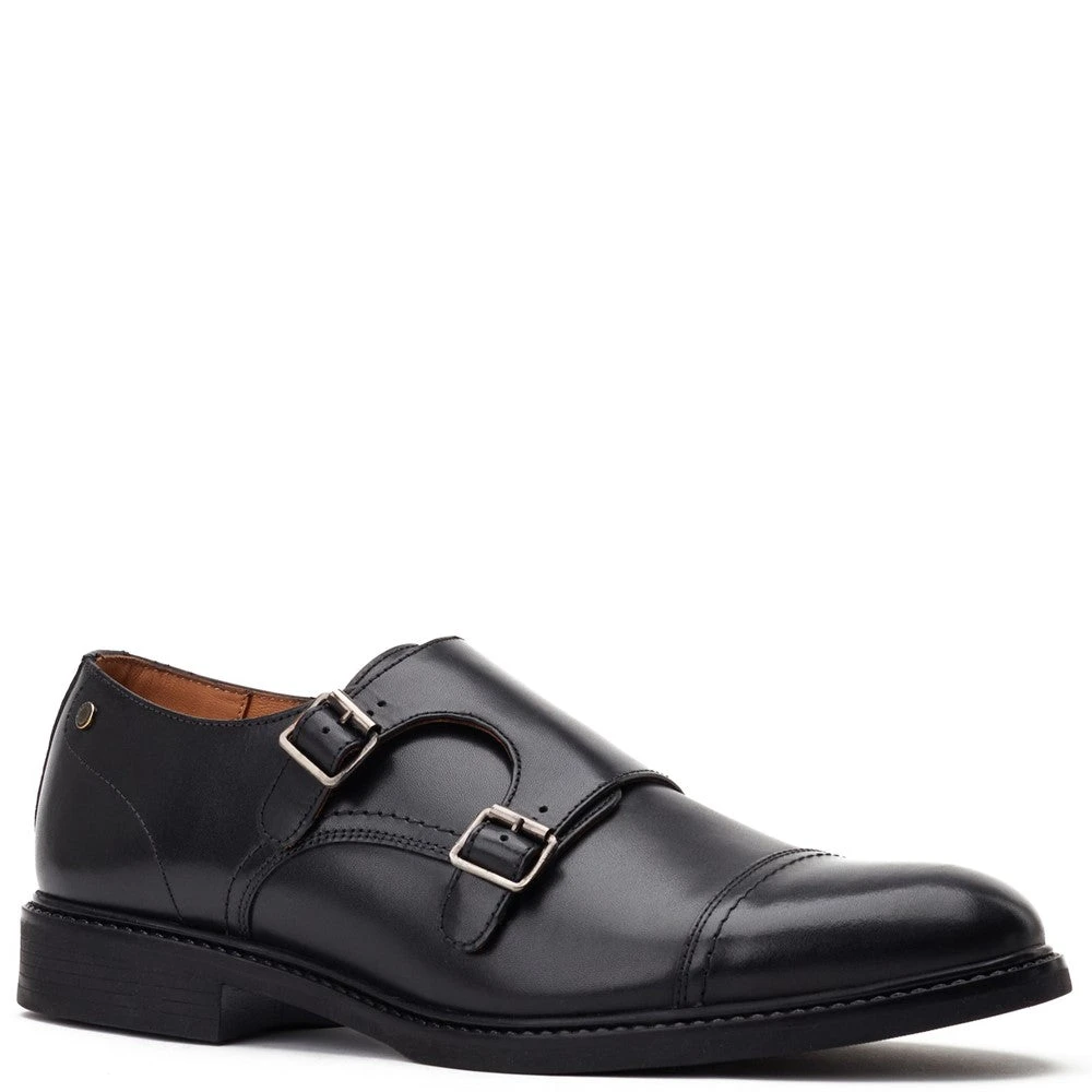 Base London Diablo Waxy Monk Strap Shoes Black - Image 2