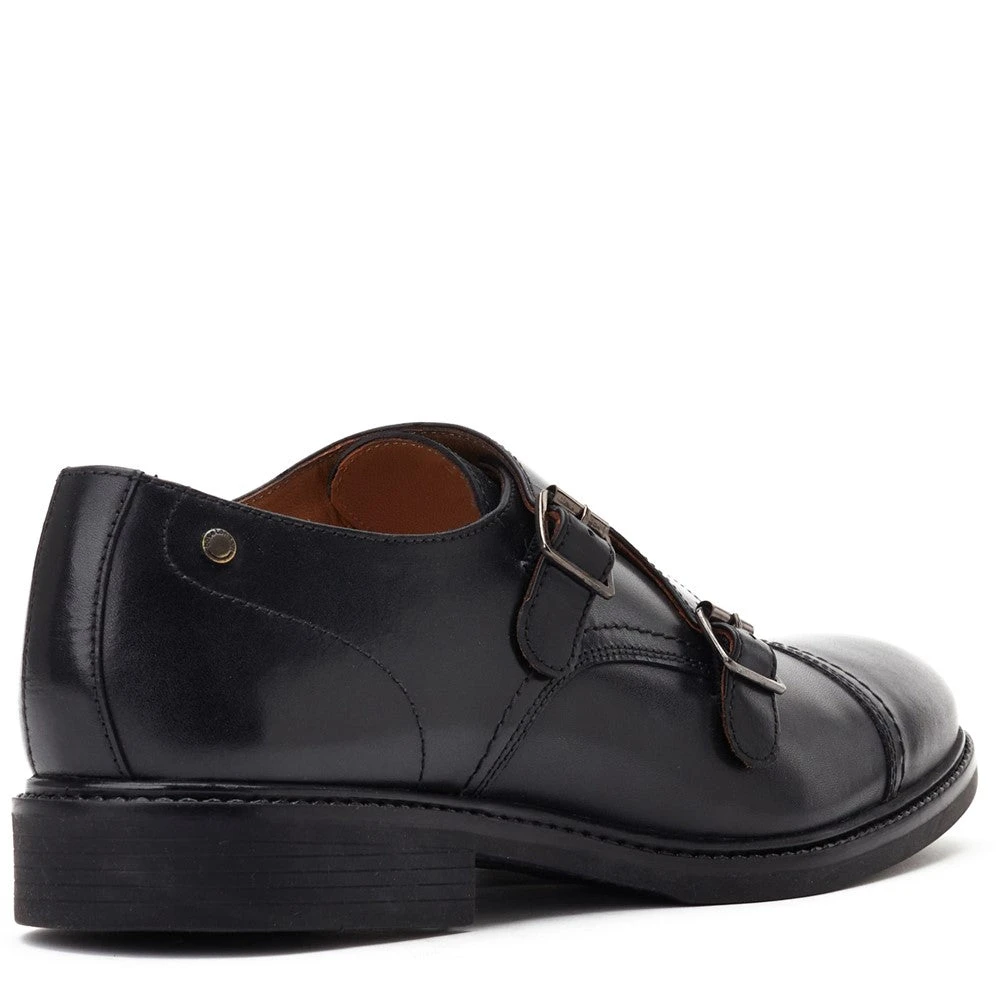 Base London Diablo Waxy Monk Strap Shoes Black - Image 3