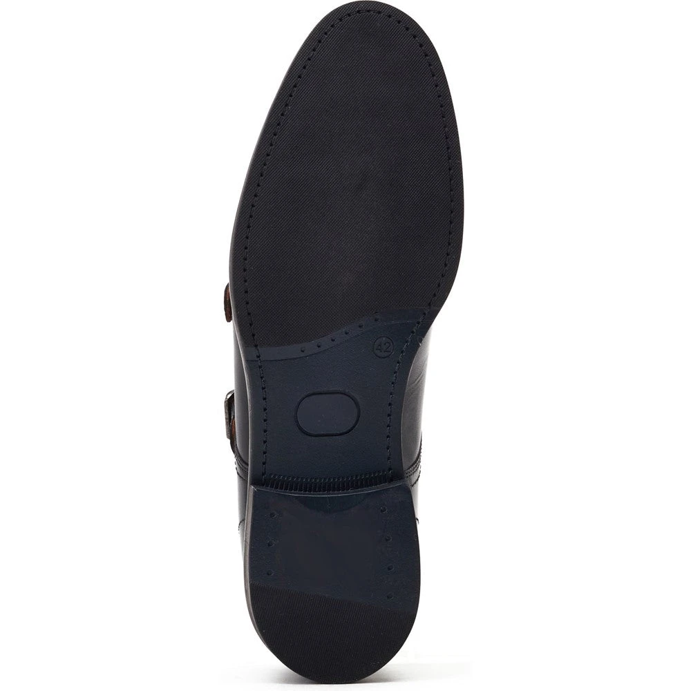 Base London Diablo Waxy Monk Strap Shoes Black - Image 4