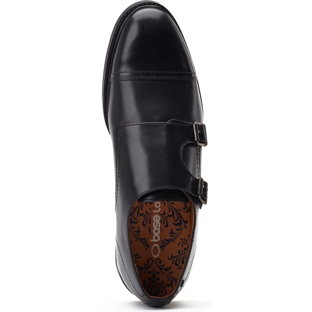 Base London Diablo Waxy Monk Strap Shoes Black - Image 5