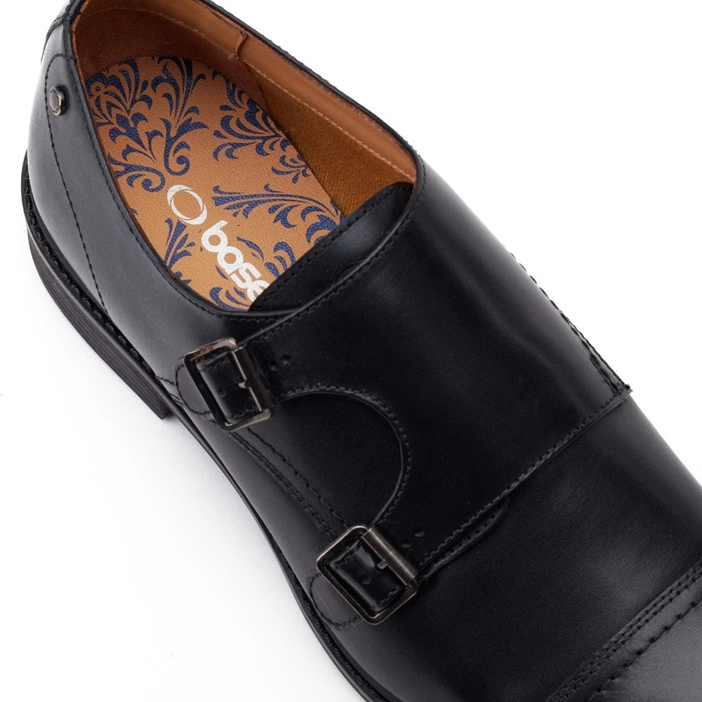 Base London Diablo Waxy Monk Strap Shoes Black - Image 6