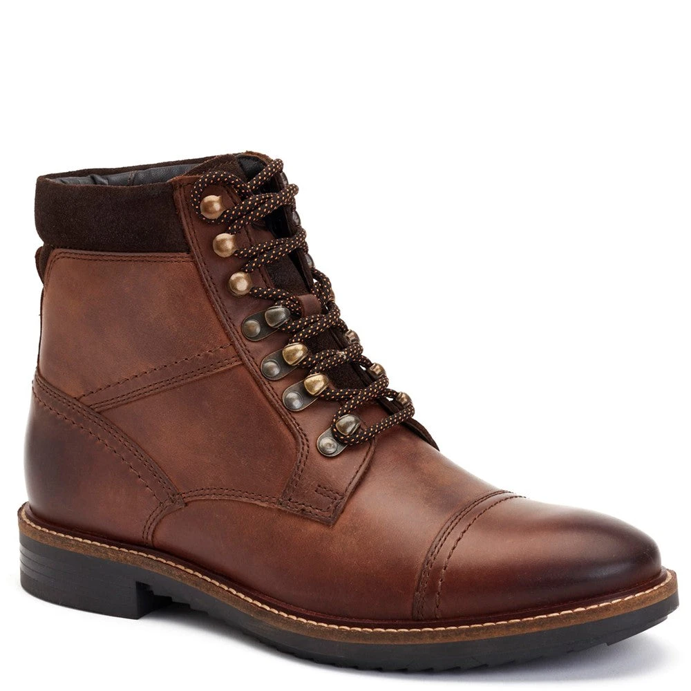 Base London Ashland Pull Up Toe Cap Boots Brown - Image 2