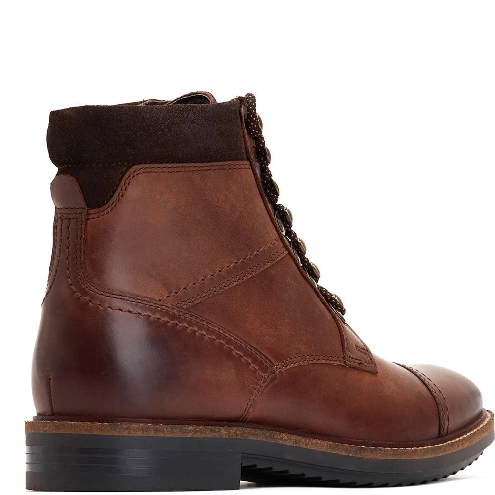 Base London Ashland Pull Up Toe Cap Boots Brown - Image 3