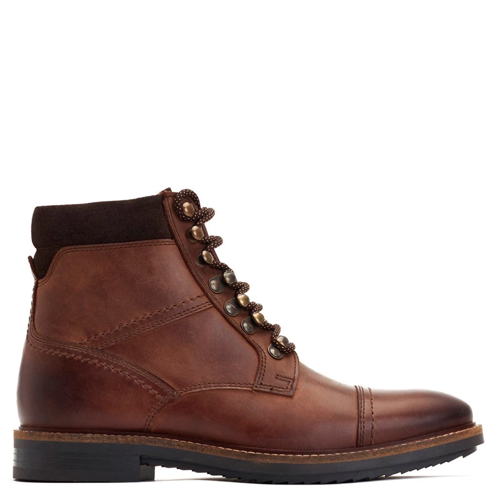 Base London Ashland Pull Up Toe Cap Boots Brown