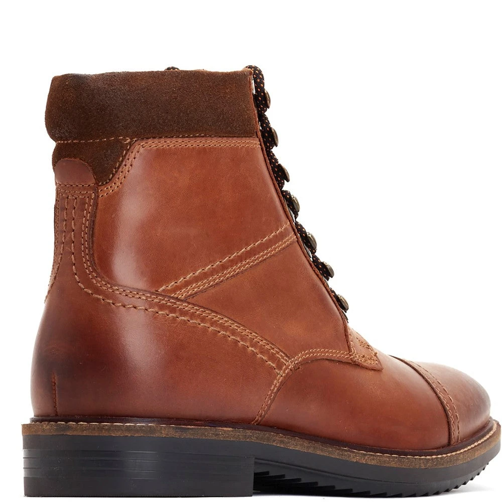 Base London Ashland Pull Up Toe Cap Boots Tan - Image 3