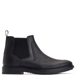 Base London Dandridge Pull Up Chelsea Boots Black