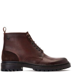 Base London Dettori Grain Ankle Boots Brown