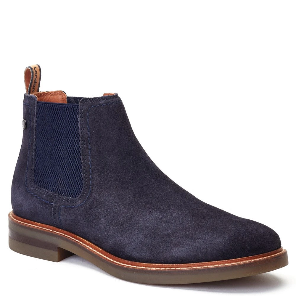 Base London Portland Suede Chelsea Boots Navy - Image 2