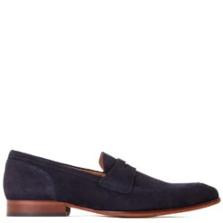 Base London Bruno Suede Loafers Navy