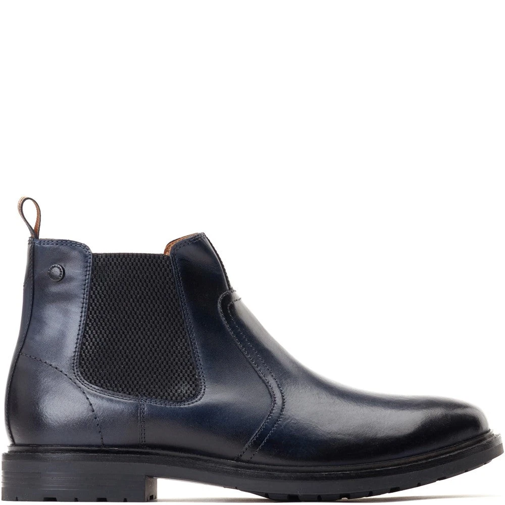 Base London Bloom Burnished Chelsea Boots Navy