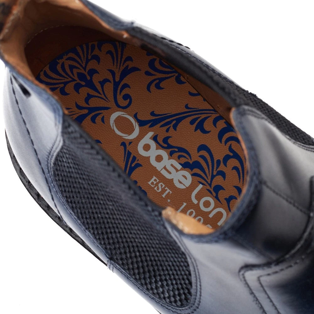Base London Bloom Burnished Chelsea Boots Navy - Image 6