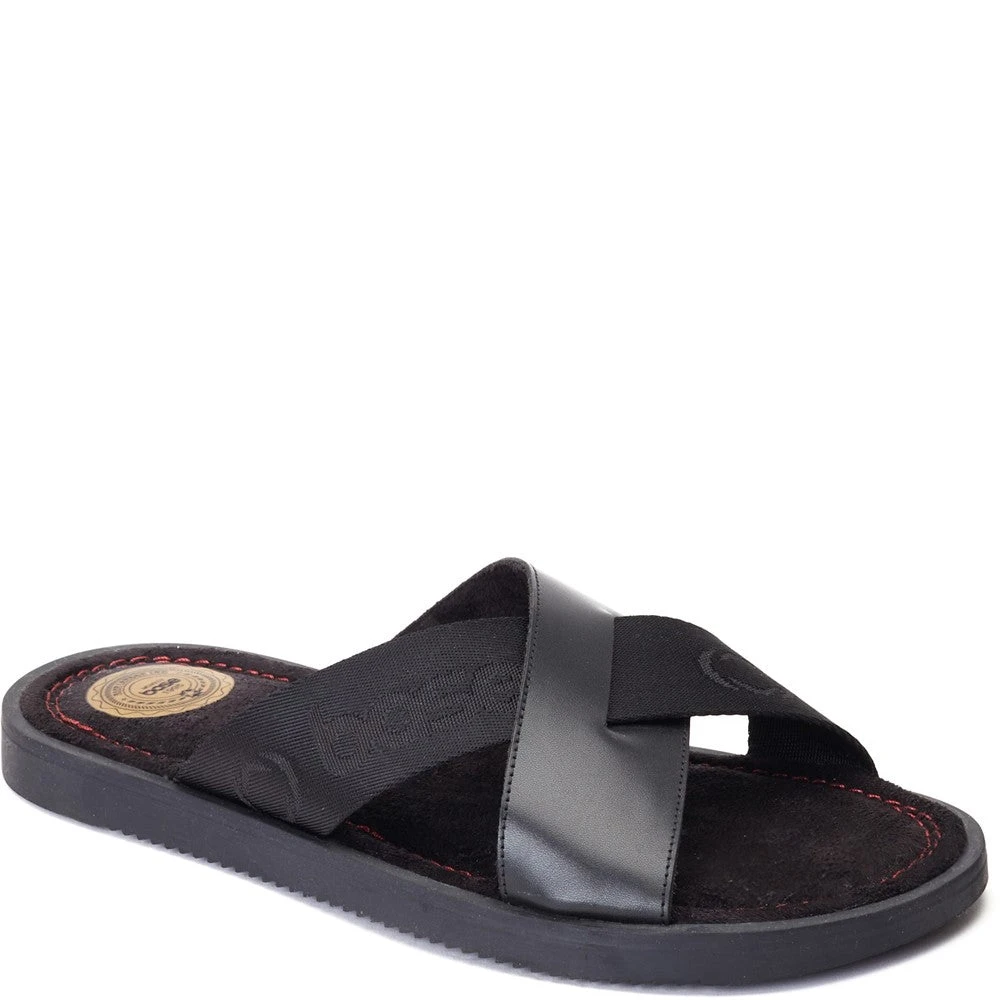 Base London Webb Washed Slide Sandal Black - Image 2