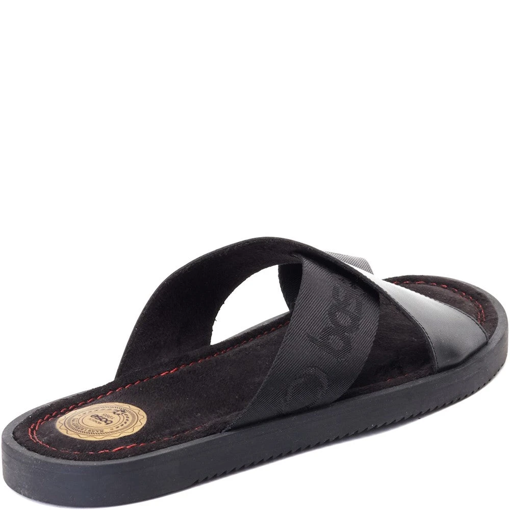 Base London Webb Washed Slide Sandal Black - Image 3