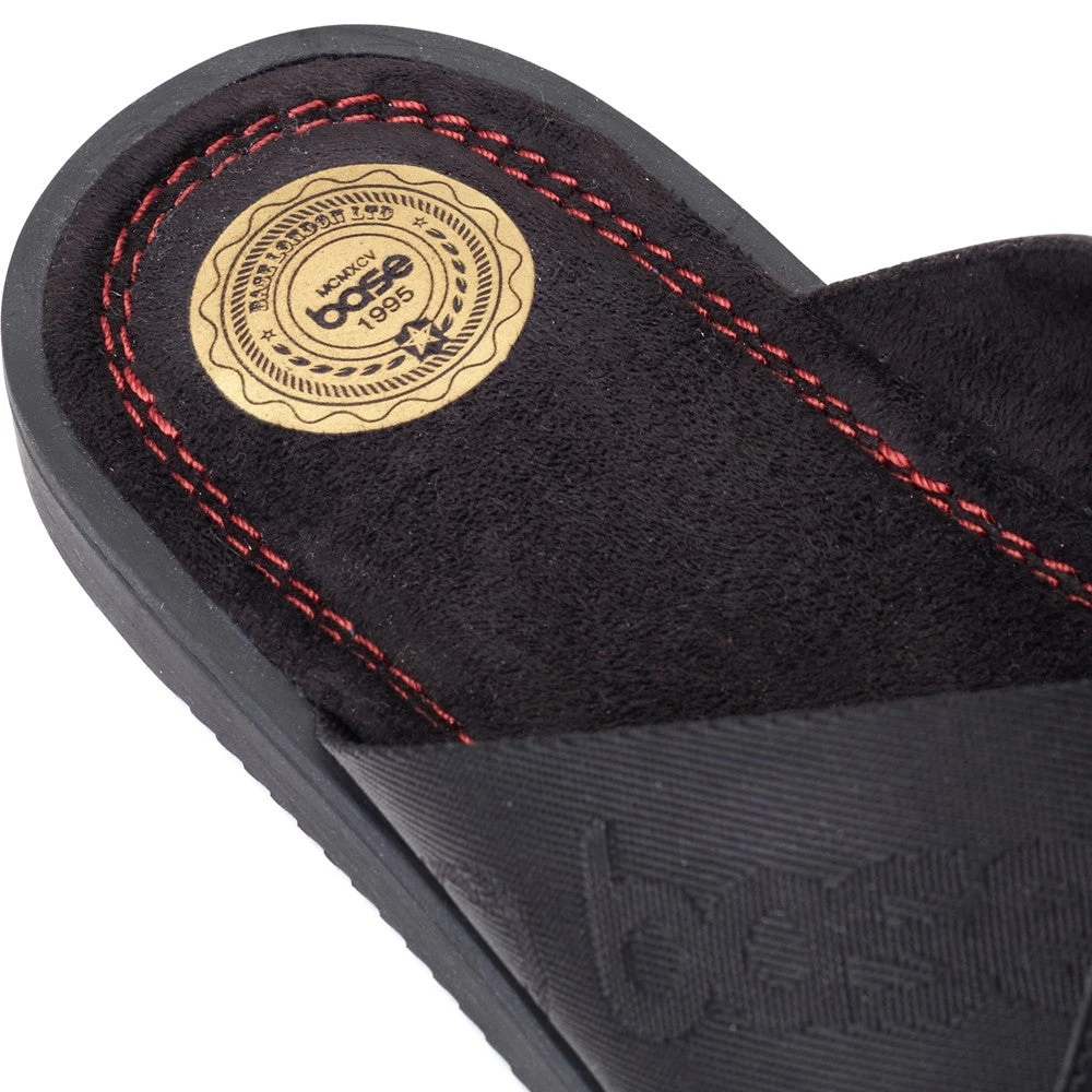 Base London Webb Washed Slide Sandal Black - Image 6