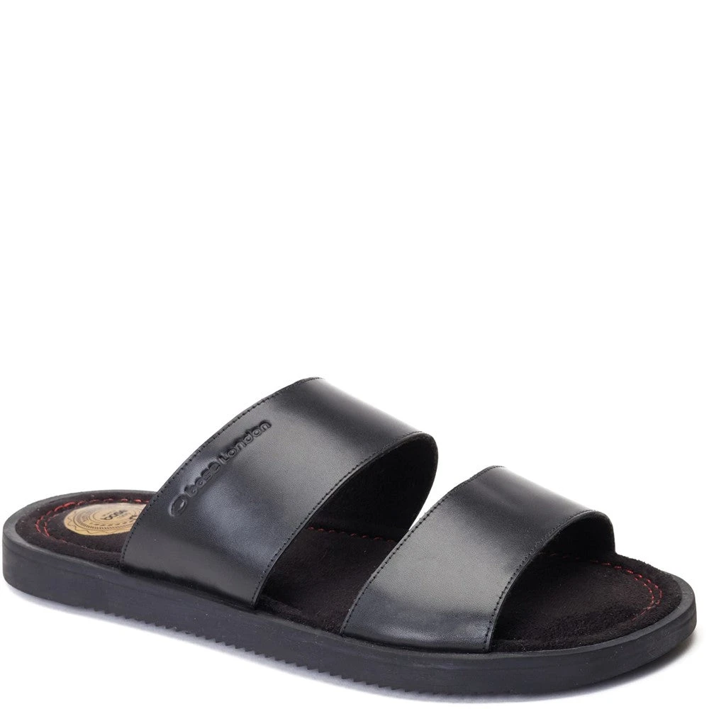 Base London Maven Waxy Slide Sandal Black - Image 2