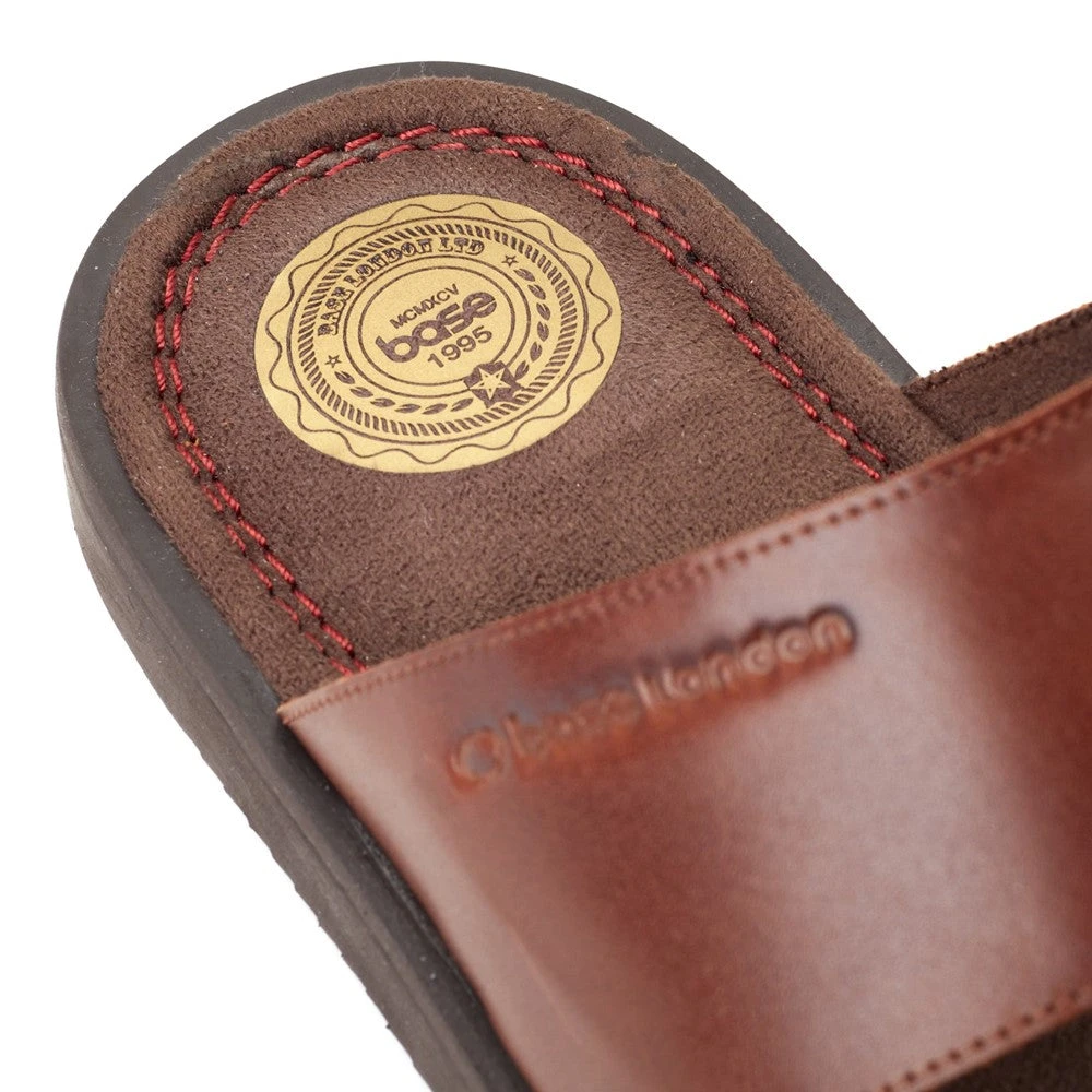 Base London Maven Waxy Slide Sandal Brown - Image 6