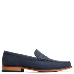Base London Garfield Nubuck Loafers Navy