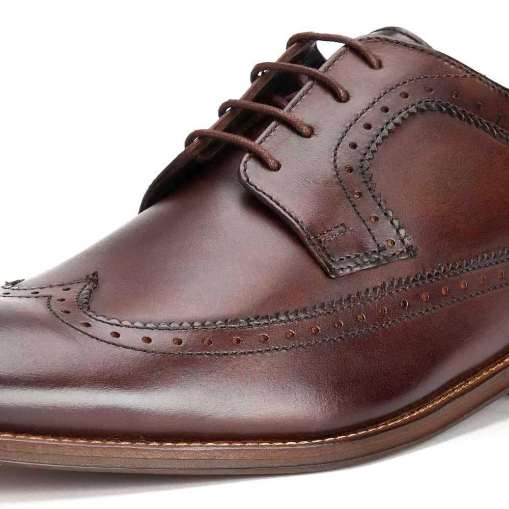 Base London Havisham Washed Brogue Shoes Brown - Image 6