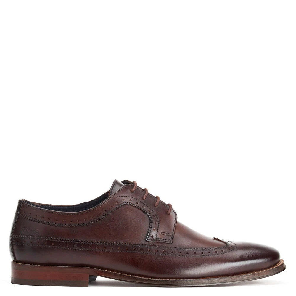 Base London Havisham Washed Brogue Shoes Brown