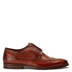 Base London Havisham Washed Brogue Shoes Tan
