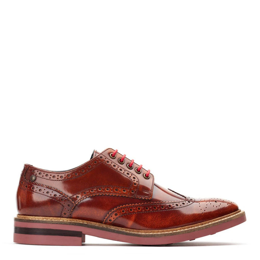 Base London Woburn Hi Shine Brogue Shoes Tan