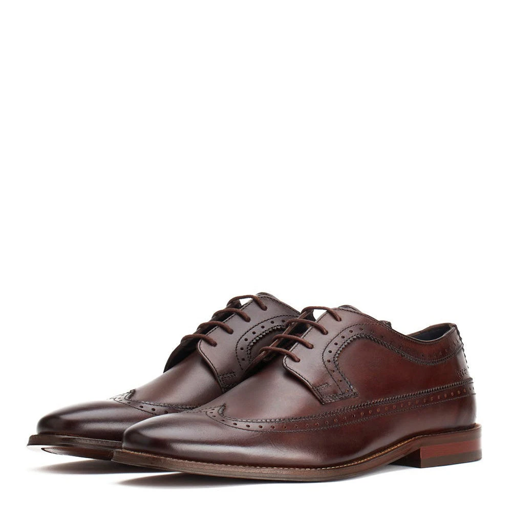 Base London Havisham Washed Brogue Shoes Brown - Image 2