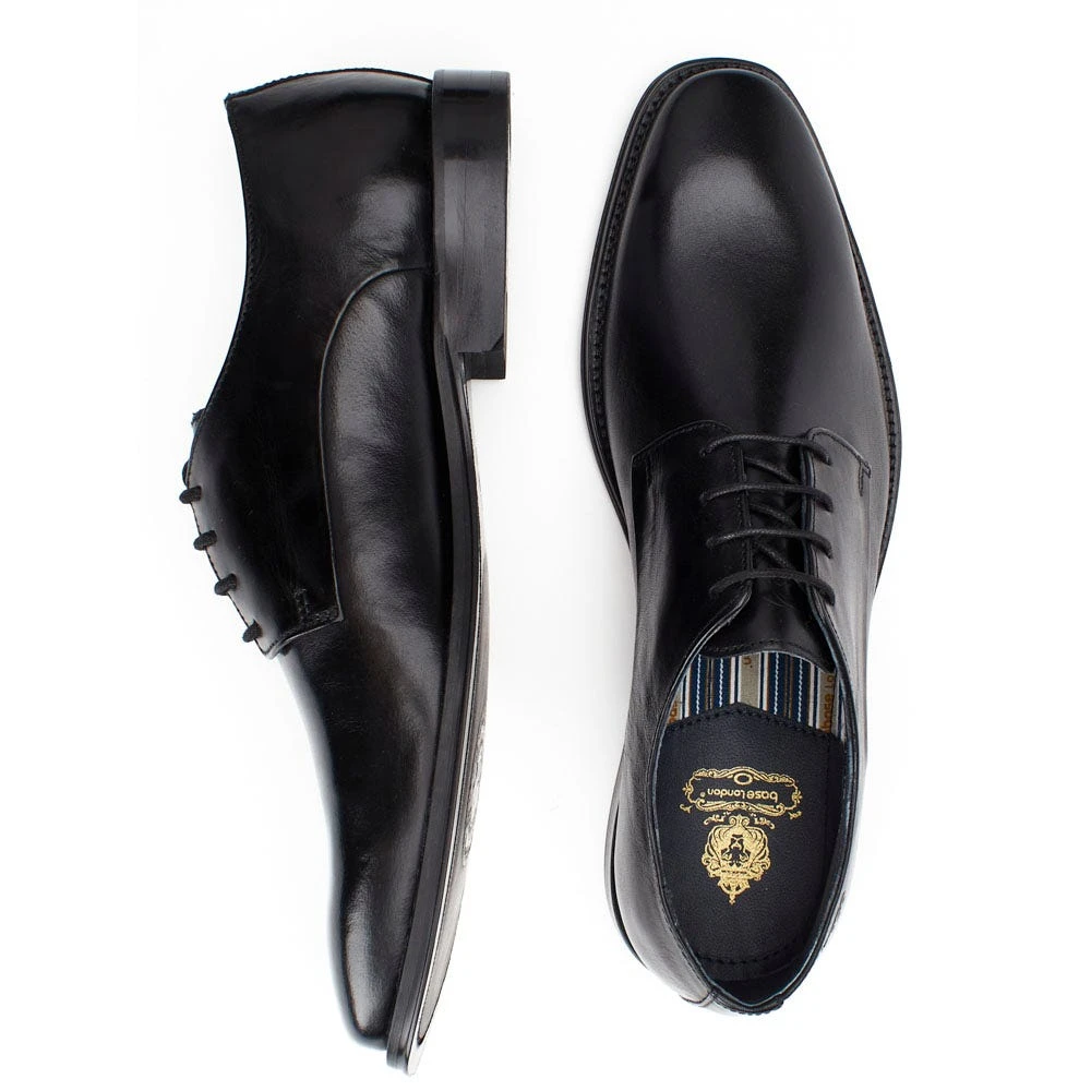 Base London Marley Waxy Derby Shoes Black - Image 5