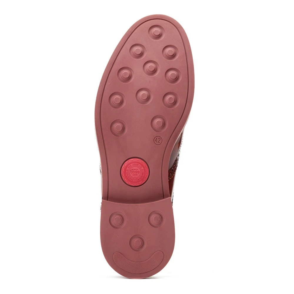 Base London Woburn Hi Shine Brogue Shoes Tan - Image 8